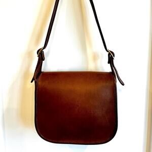 Coach British Tan Saddle Bag Made in New York style #9408